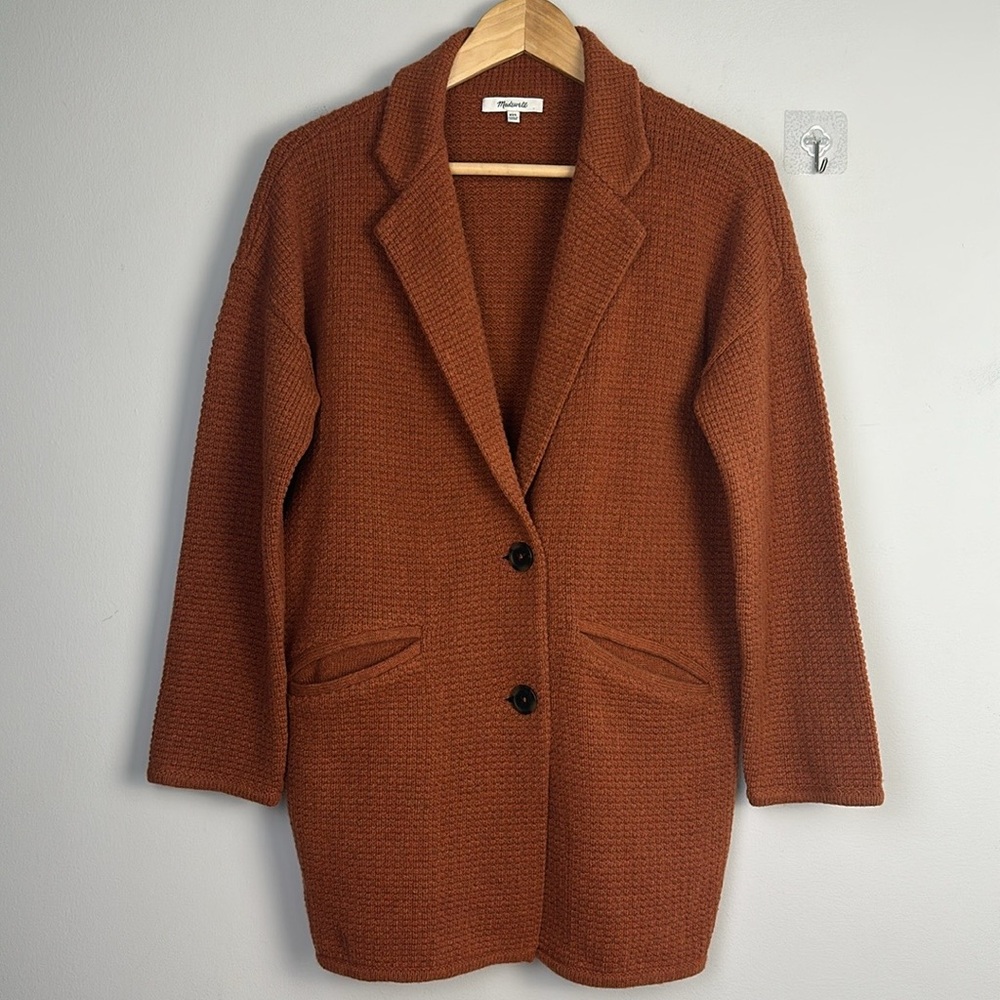 Madewell Textured BlazernSweater Jacket Size XXS Cozy Cardigan Knit Slouchy Coat - Picture 2 of 16